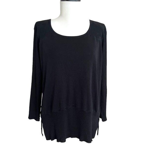 Exclusively MISOOK black Scoop Neck Knit Top Pullover Sweater minimalist capsule - Picture 4 of 10